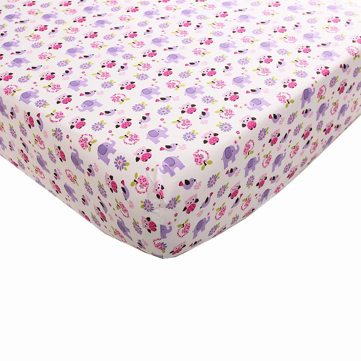 Soft Crib Bedding Set Baby Girl Nursery Crib Sets for Girls Standard Size 3Piece Comforter Fitted Sheet Crib Skirt