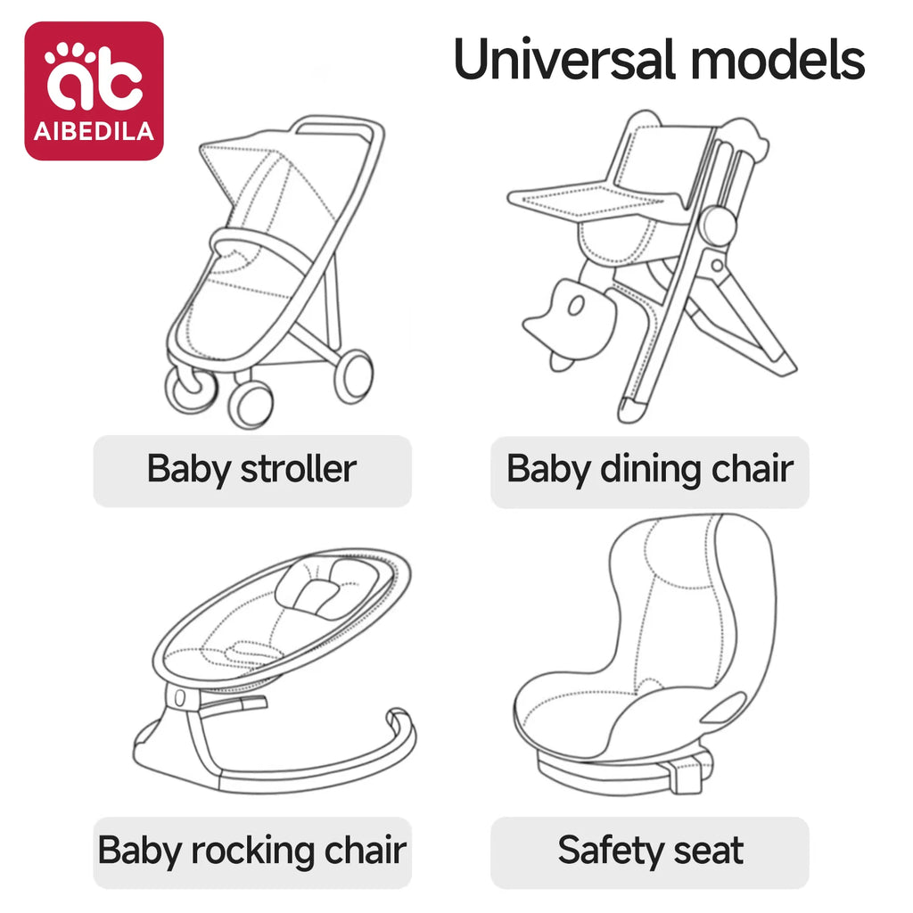 Stroller Cushion Head Pillow Support Sleeve Pram Pad Soft Thickened Cotton Baby Carriage Accessories Warm Baby Stroller Seat