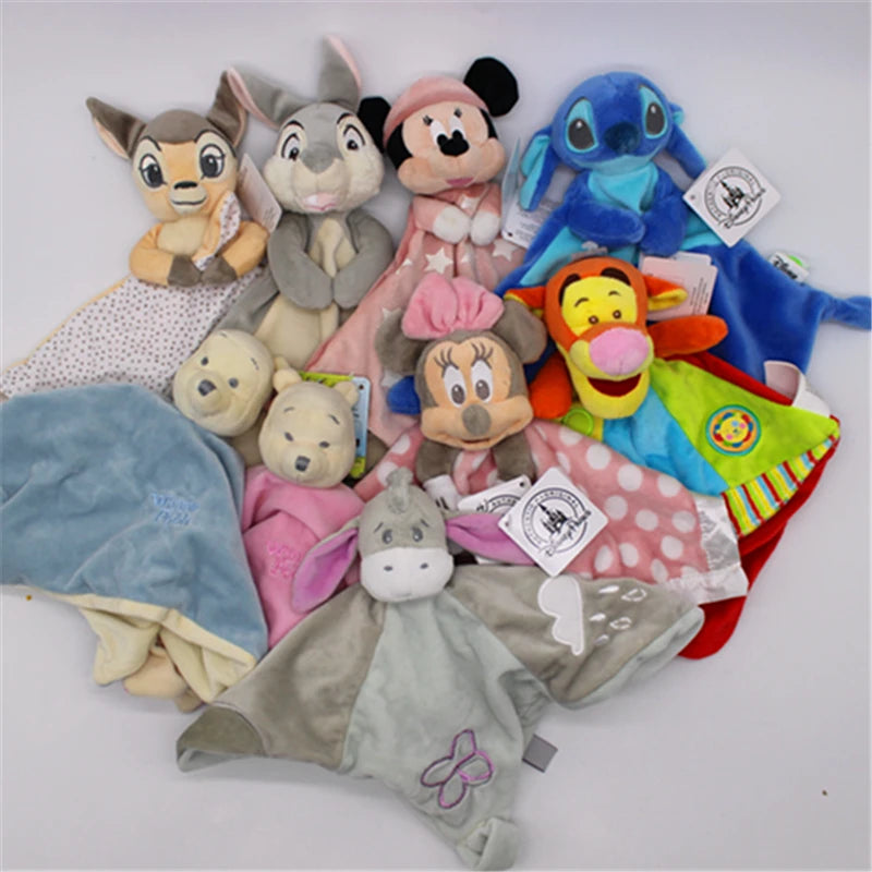 Disney pooh minnie mouse stitch Tigger bambi plush soft baby blanket toys Children Gifts baby soft  blanket toys animal toys