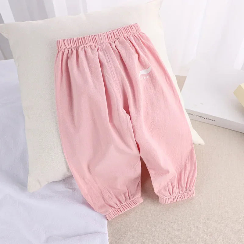 Kids Lightweight Summer Pants – Cotton Blend, 9M–5Y