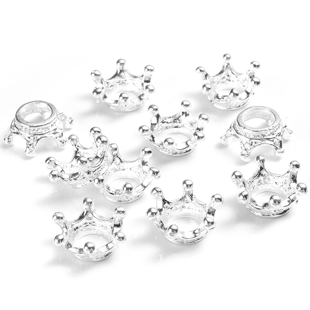 Crown Shape End Bead Caps For Jewelry DIY Bracelets 6x9mm 12mm Gold Silver Plated