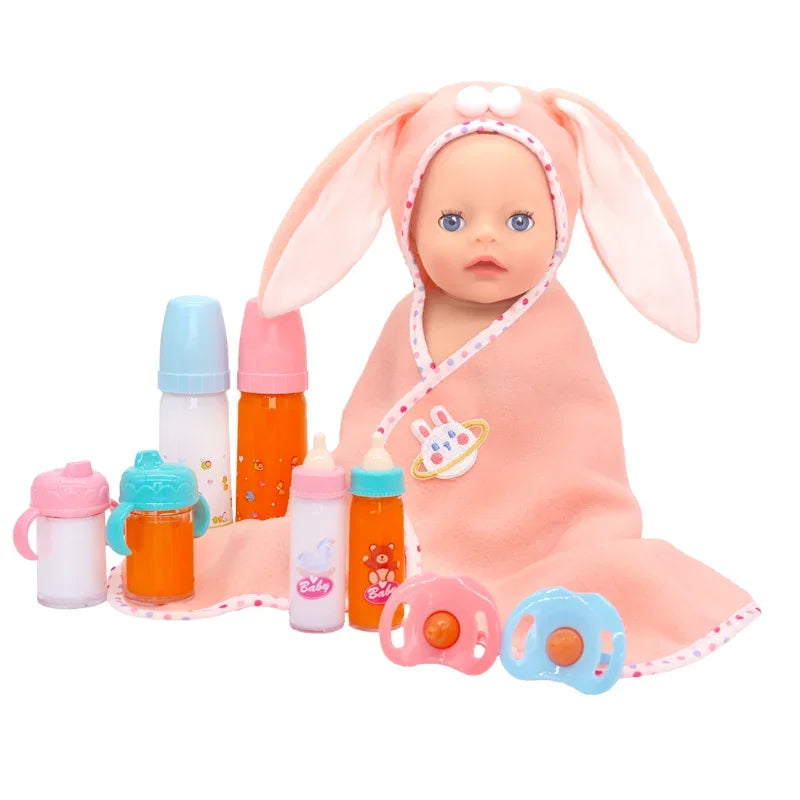 14 Inch Baby Doll Pink Dress 36cm Girl Doll Clothes Outfit Rompers Toys Clothing