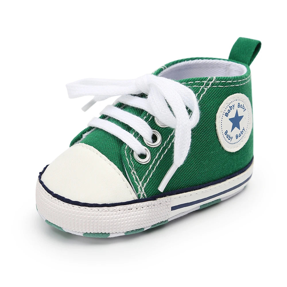 0-18M Baby Canvas Shoes Men and Women Multicolour Classic Baby Casual Shoes Anti-slip Soft Sole First Pair Toddler Infant Shoes