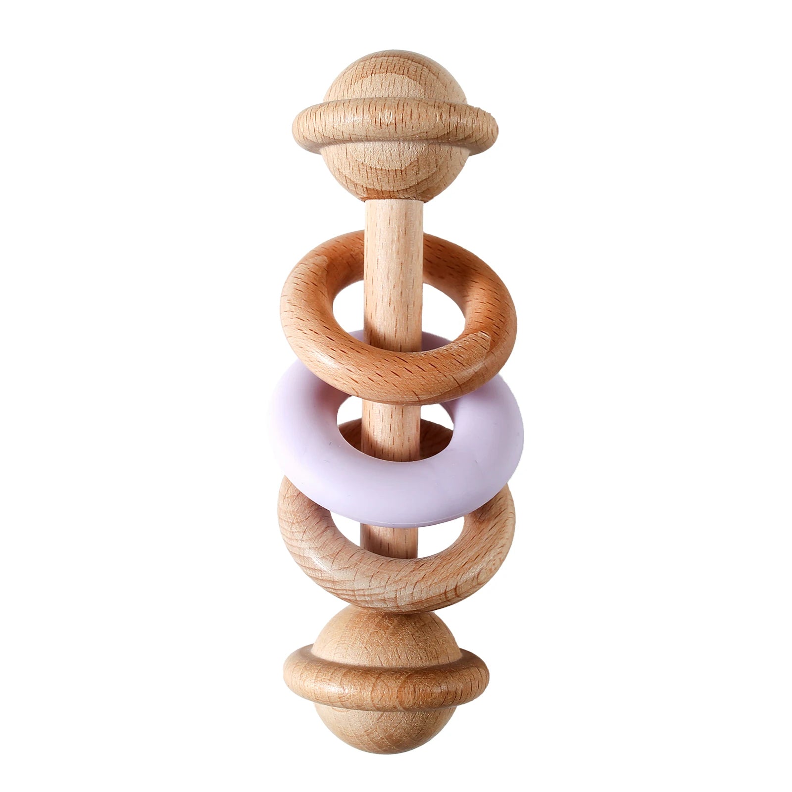 BPA Free Baby Toys Wooden Rattles Silicone Ring Rattles And Mobiles For 0 To 12 Months Sensory Toys Wooden Teether Gift