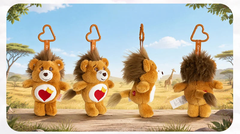 Care Bears Cousins Plush Keychain 15cm Animal Doll Pendant Cartoon Stuffed Toy Keyring Bags Decor Gift Plushie Charms Accessorie