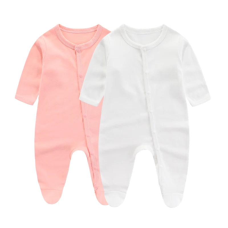Newborn Bodysuit Cotton Autumn and Winter Long Sleeve Baby Onesies Soft Baby Clothes Footed Onesies Cartoon Boys Romper 0-9Month