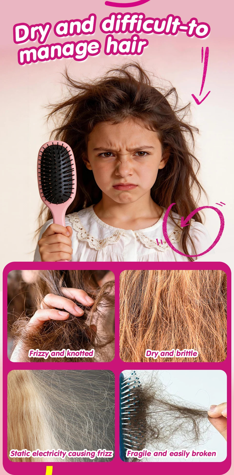Kids Hair Detangler Spray 100ml Leave-In Conditioning Elixir for Tangle-Free Hair Adds Shine & Moisture Breakage & Reduces Frizz