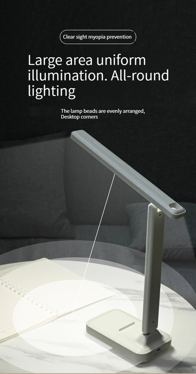 Plastic Desk Lamp With Eye Protection Foldable USB Dimming