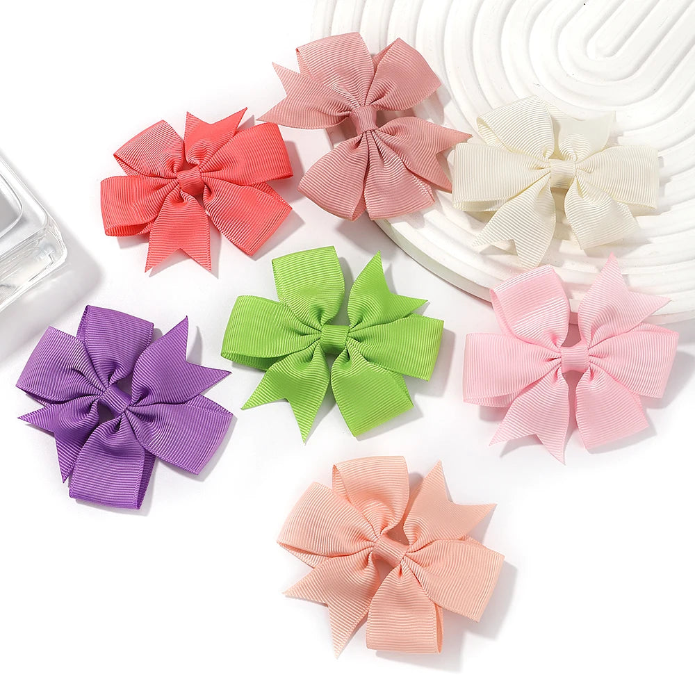 20/40/60pcs Holiday Hair Clip Baby Girls Hair AccessoriesRandom Color Bow Hair Clip Sets Simple