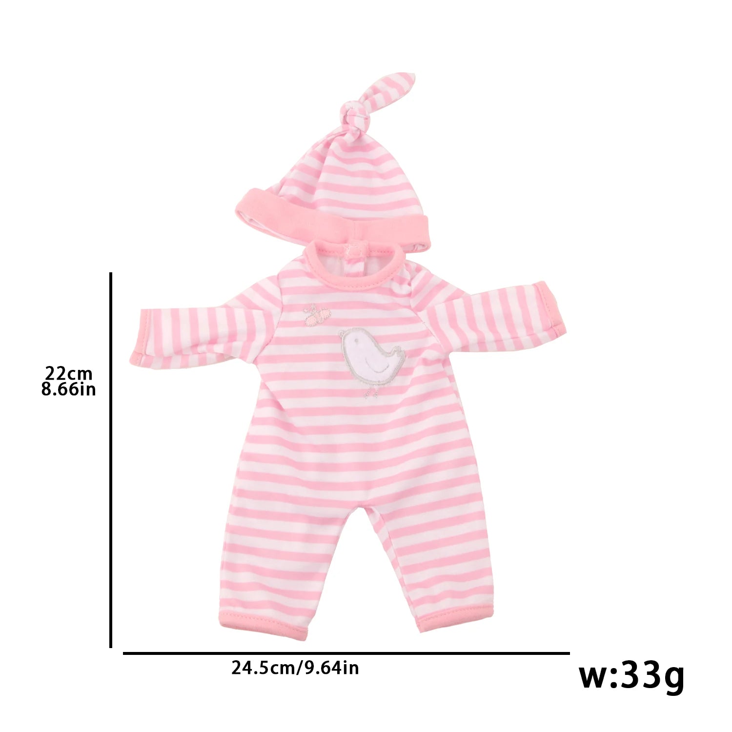 Rabbit Doll Clothes Set Lightweight Fabric Two-In-One Design