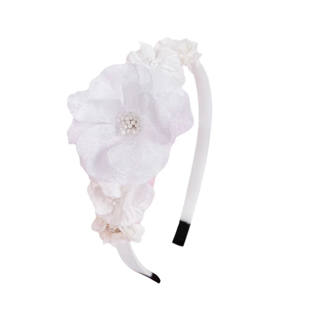 Artificial Flower Baby Hair Bands Fake Flroal Rhinstone Ins Fashion Hair Hoop Princess Girls Accessories Silk Rose Kids Headwear