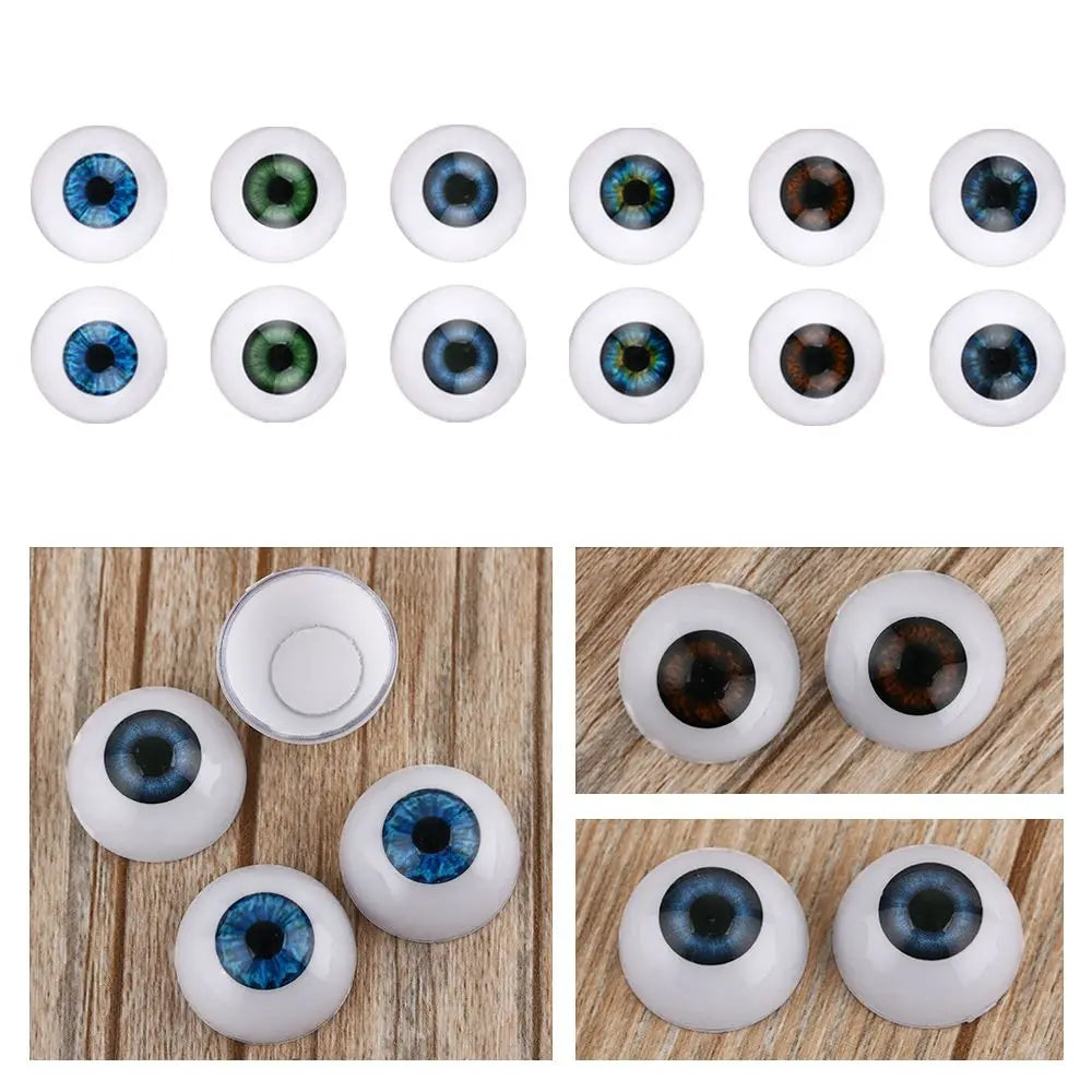Doll Eyes Plastic Half Round Hollow Realistic 20mm For One Sixth Scale