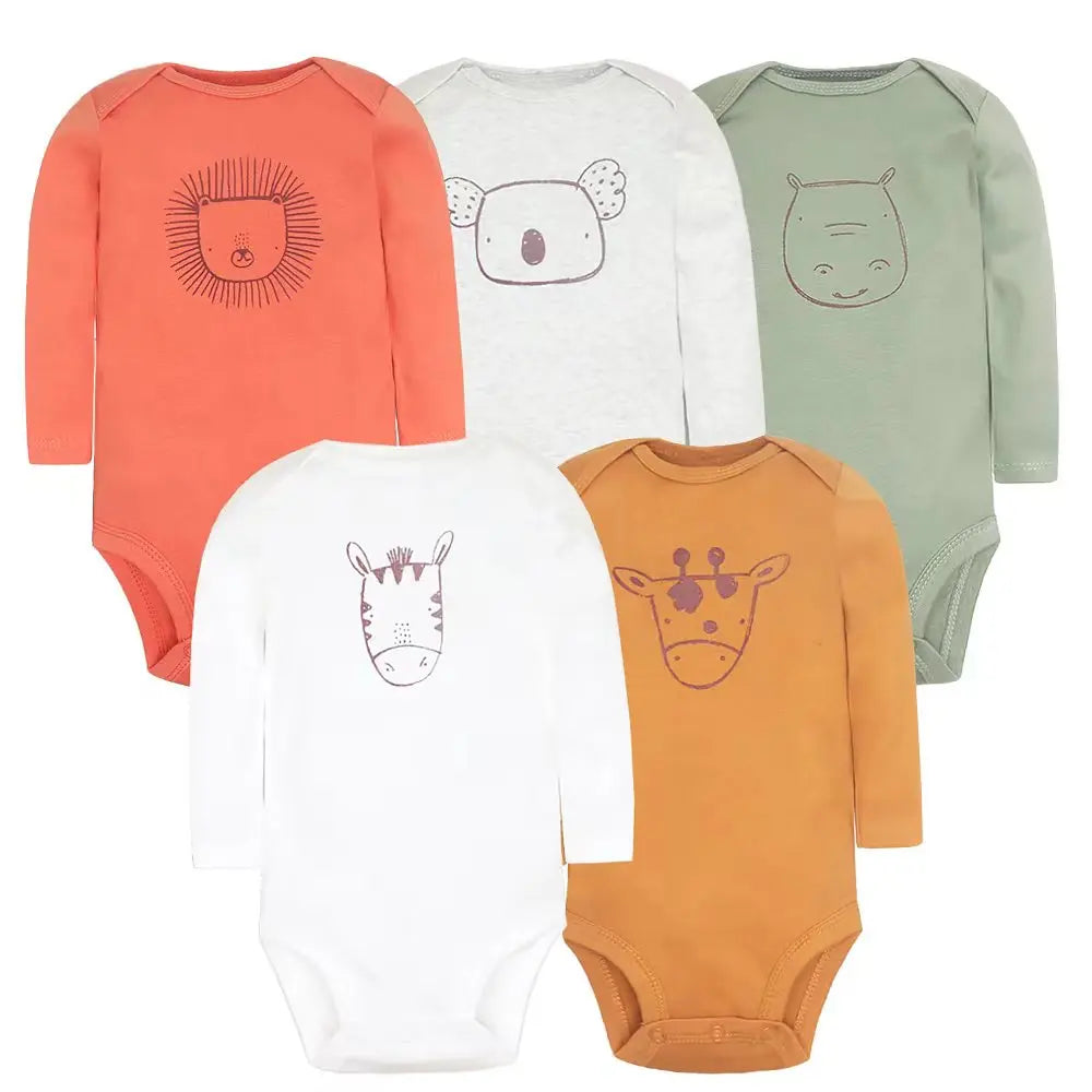 2026 Newborn Baby Girl Clothes Long Sleeve 100% Cotton 5 Pieces/Lot Baby Bodysuits, Infant Clothing 3-24M
