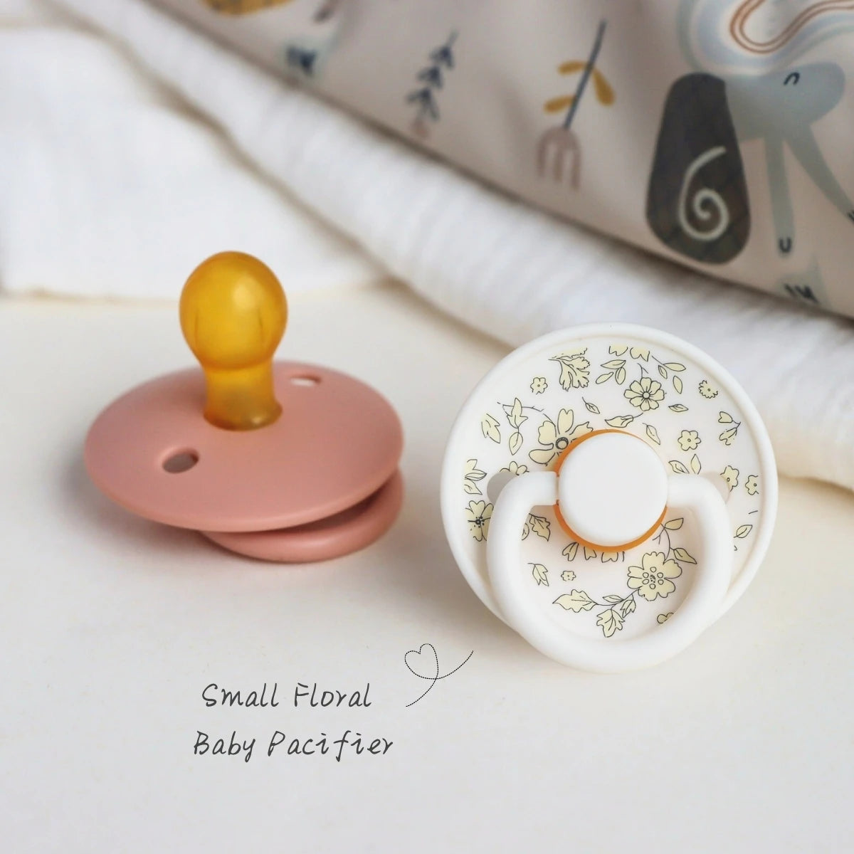 Erduo Floral Newborn Infant Baby Care Shower Gift Latex Rubber Sucking Nipple Pacifier Babies Soother Dummy Pacifiers for Baby 0