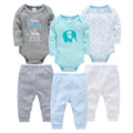 6 Pcs Baby Clothes Boys Romper Long Sleeve Bodysuit Trousers Baby Clothing Sets Onesize and Pants Suit Newborn Gift