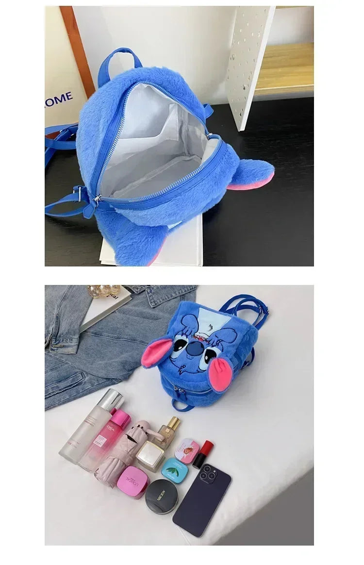 Stitch Backpack Plush Ins Japanese Funny Cartoon Large-Capacity Student Backpack Kindergarten Bag Child Gift