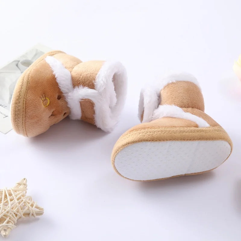 Newborn Baby Girl Boy Shoes First Walkers Winter Thick Warm Infant Baby Shoes Cute Toddler Baby Shoes for Girls Boys 0-9Month