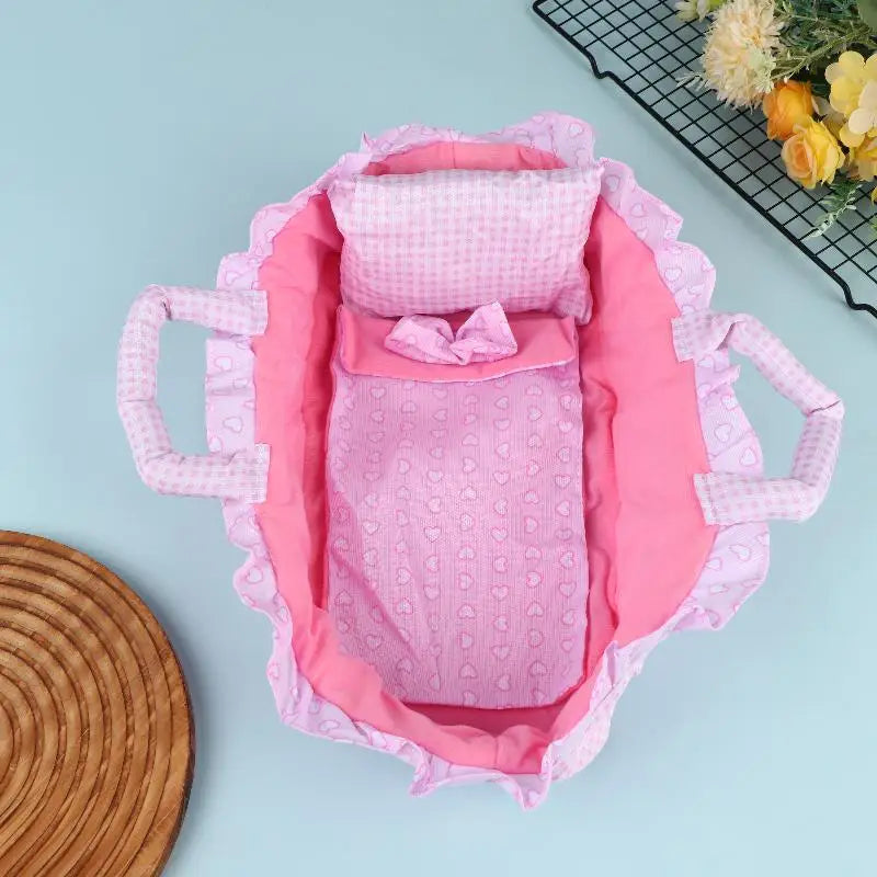 Dollhouse Hand Pull Basket Plastic Dress-Up Toy For Dolls Under 35 CM