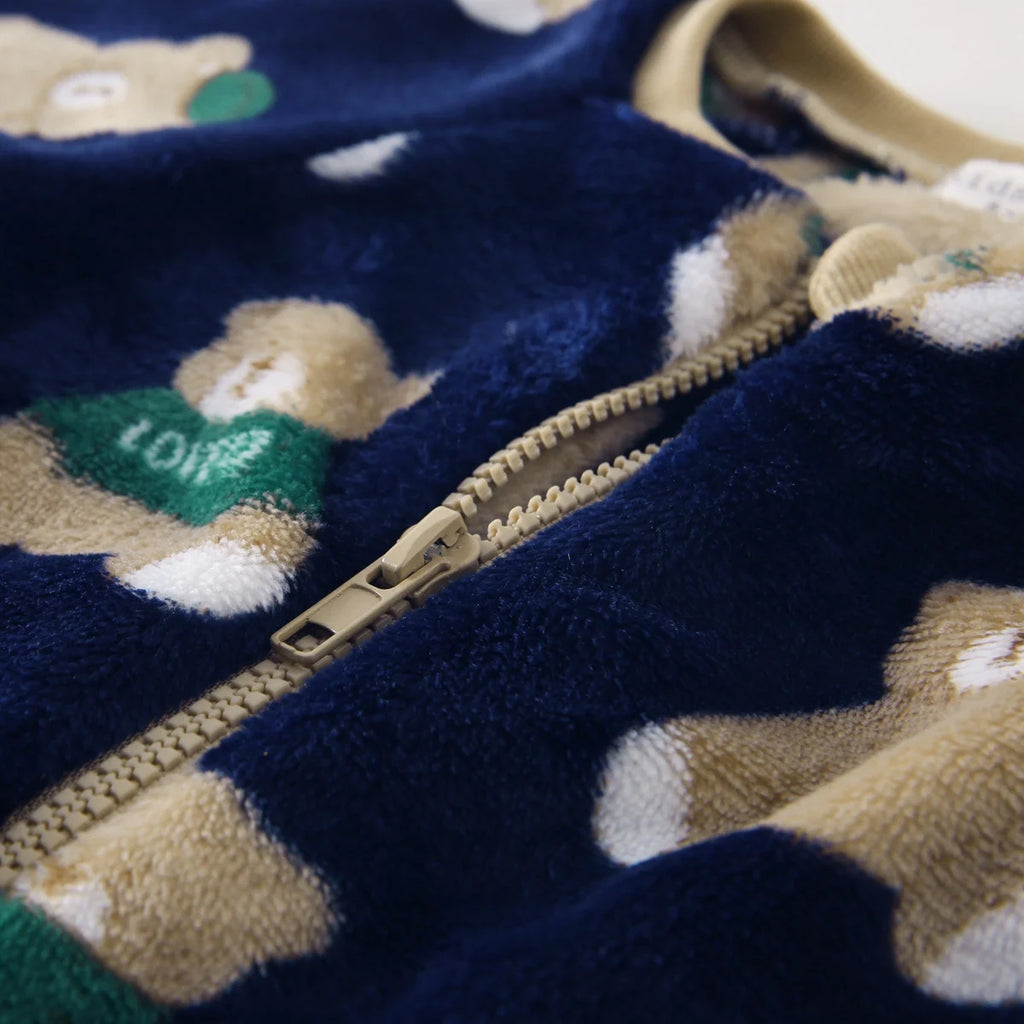 Winter Fleece Infants Thickened Long Sleeve Jumpsuits Warm Animals Baby Rompers Clothing Cute Bear