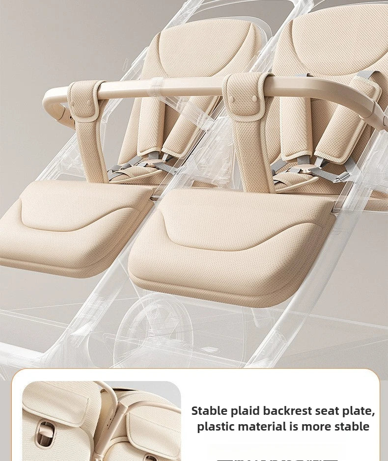 2025 New High-view Twin Baby Stroller Can Sit or Lie Down Baby Stroller Lightweight Foldable Double Baby Stroller