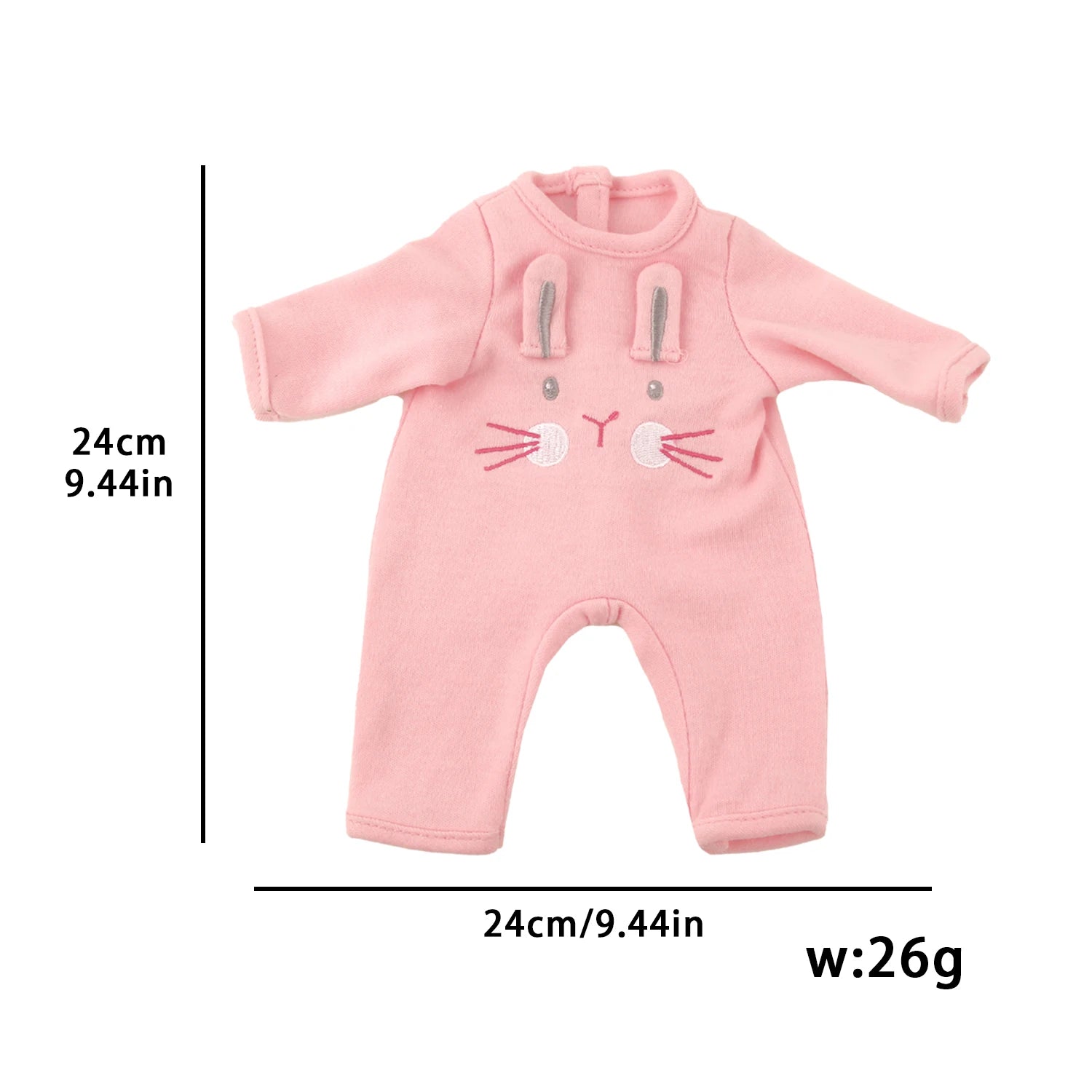 Rabbit Doll Clothes Set Lightweight Fabric Two-In-One Design