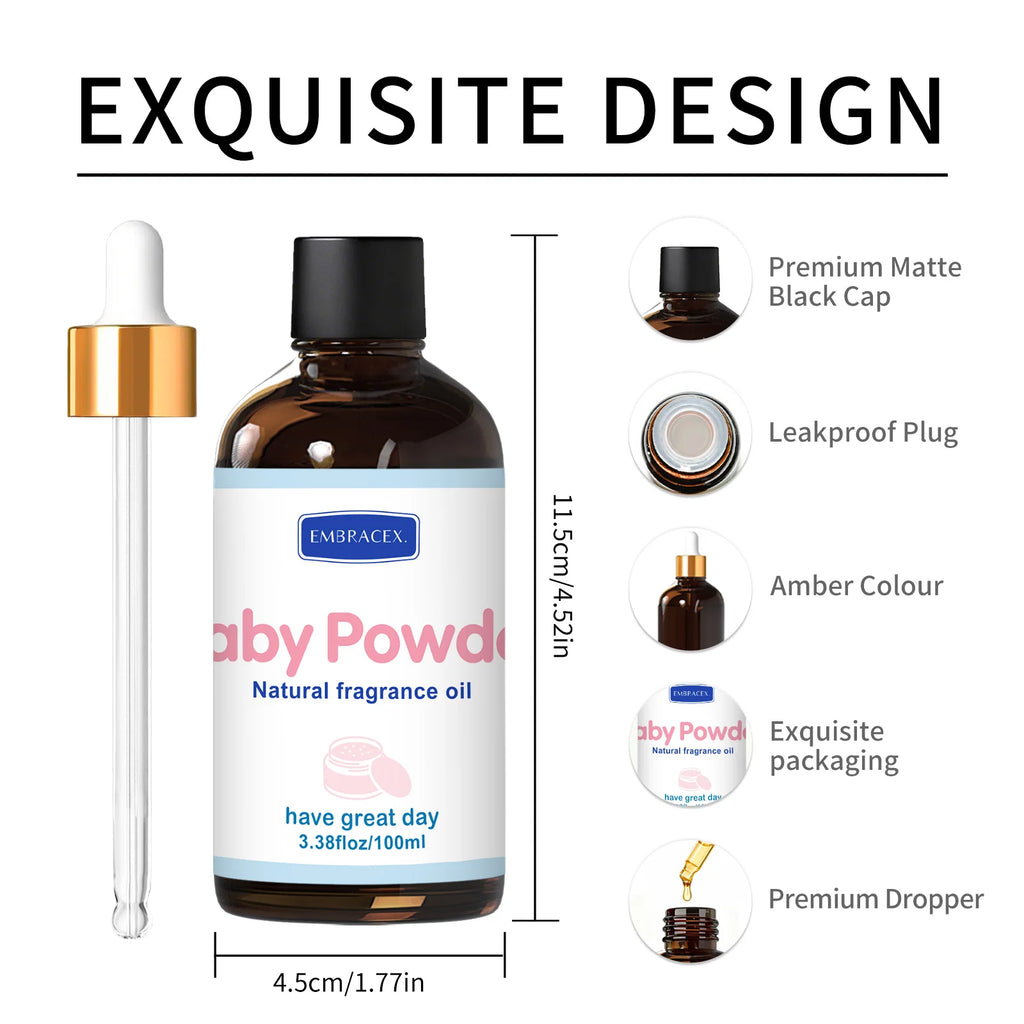 100ml Baby Powder Essential Oil Car Air Freshener Oil For Diffusers, DIY Projects, Warm Scent Candle Making, Gift for Friends