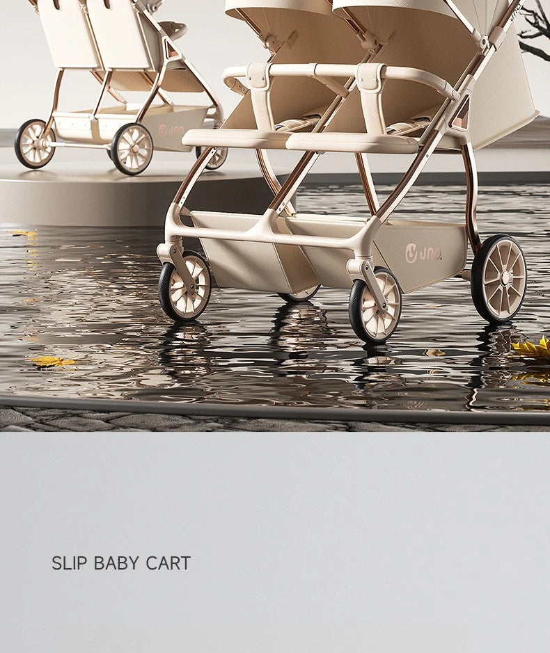 2025 New High-view Twin Baby Stroller Can Sit or Lie Down Baby Stroller Lightweight Foldable Double Baby Stroller