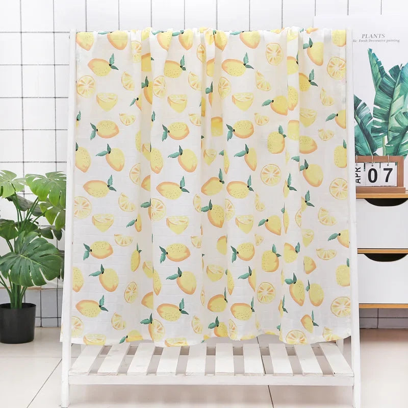 110*120cm Soft Muslin Cotton Baby Blanket Bamboo Cotton Blanket Wrap Cute Cartoon Newborn Blankets Infant Wrap Sleepsack