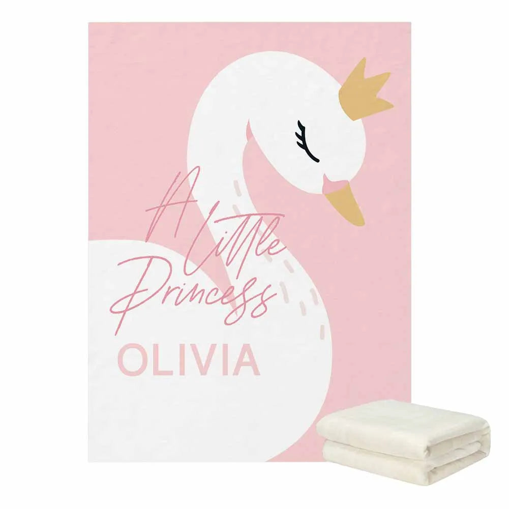 LVYZIHO Pink Cute Swan Crib Sheet Set, Custom Name Baby Girl Crib Bedding Set, Baby Shower Gift Bedding Set