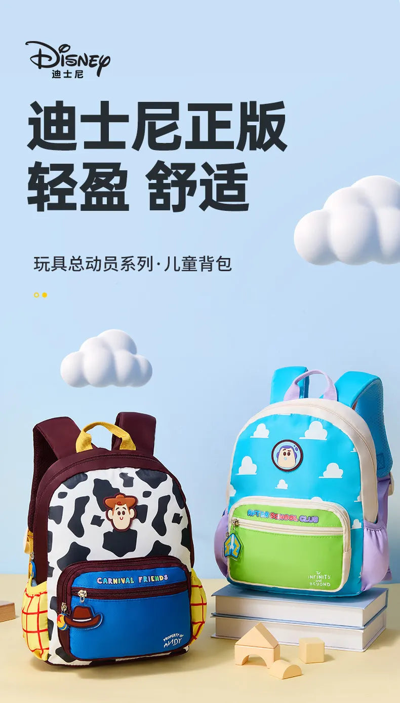Toy Story Orthopedic Backpack Woody Buzz Lightyear Rex Ultra Light Spine Protection School Bag Kindergarten Primary Student Gift