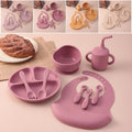 Baby Feeding Set Silicone 9-Piece Bowl Plate Bib Cup Utensils