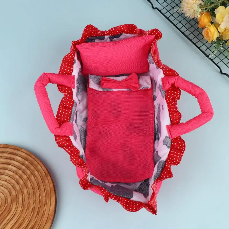 Hand Pull Basket Dollhouse Accessory Cute Design Fit Dolls Under 35cm Dress Up Toy Gift For Little Girls
