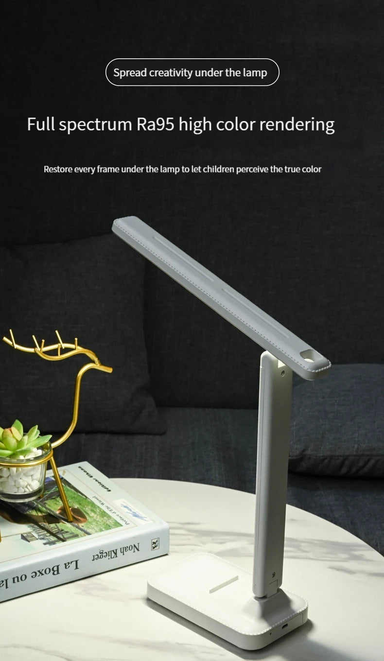 Plastic Desk Lamp With Eye Protection Foldable USB Dimming