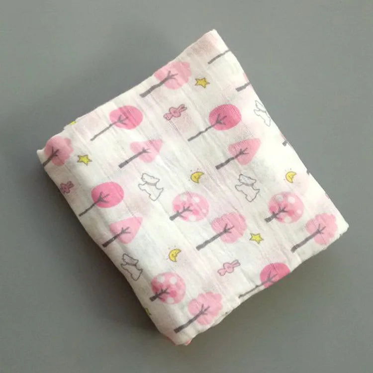 Baby Blanket Wrap Muslin Cotton And Bamboo Natural Two-Layer