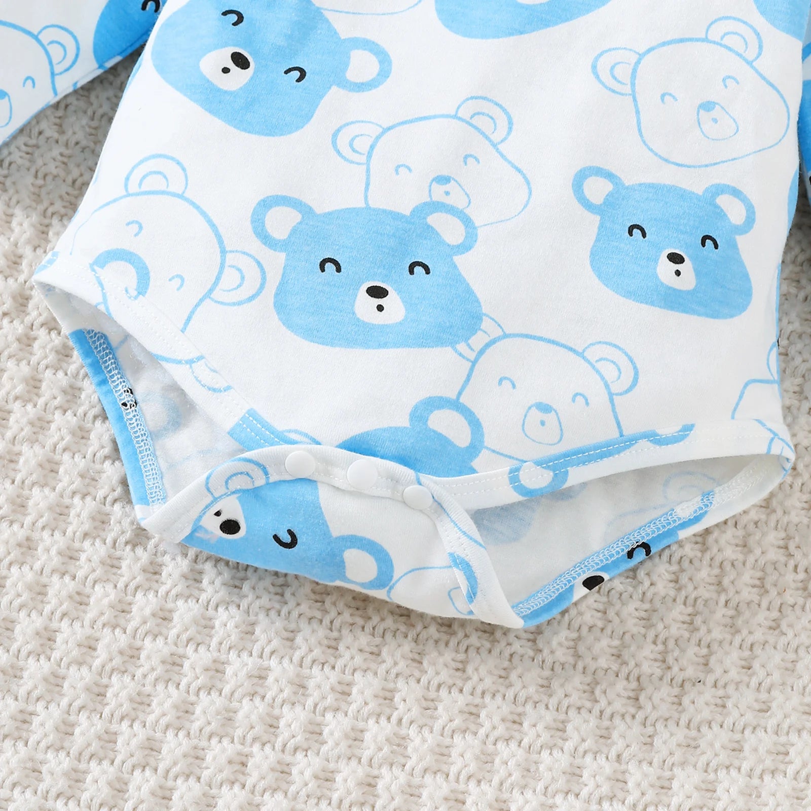 Newborn Baby Boy Set Little Bear Long Sleeved Jumpsuit+Long Pants+Hat+Socks 4Pcs/Set 0-9 Month Baby Boy Spring and Autumn Set