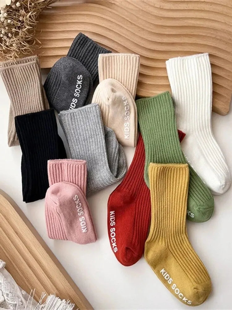 Baby Non-Slip Socks 3-Pack – Cotton Blend, 0–3 Years