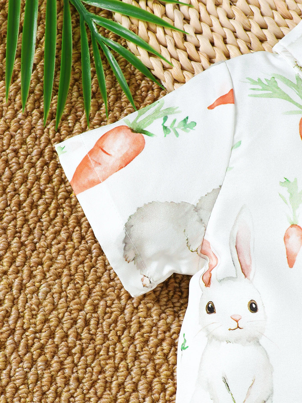 Baby Boy Easter Outfit Short Sleeve Shirt Carrot Print Top with Shorts Spring Summer Two-Piece Set for Little Gentlemen