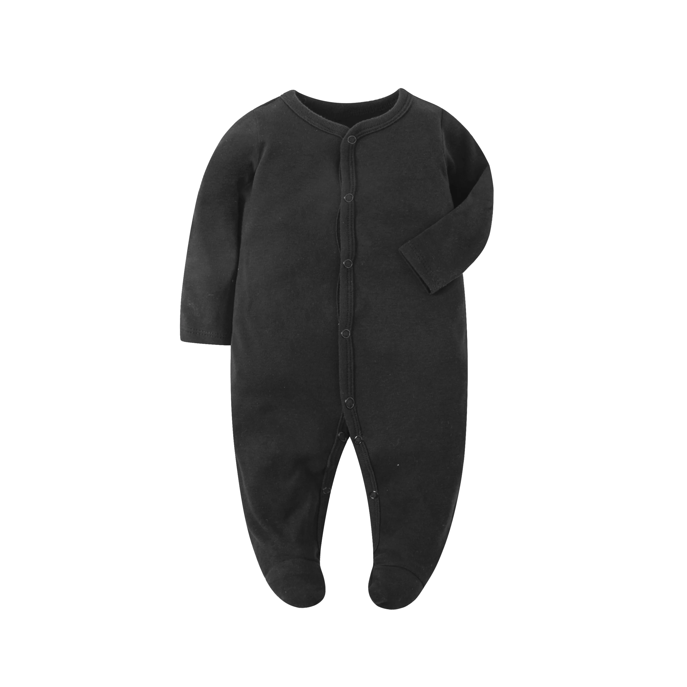 Newborn Footed Pajamas Zipper Girl and Boy Romper Long Sleeve Jumpsuit Cotton Solid White Fashion 0-12 Months Baby Clothes