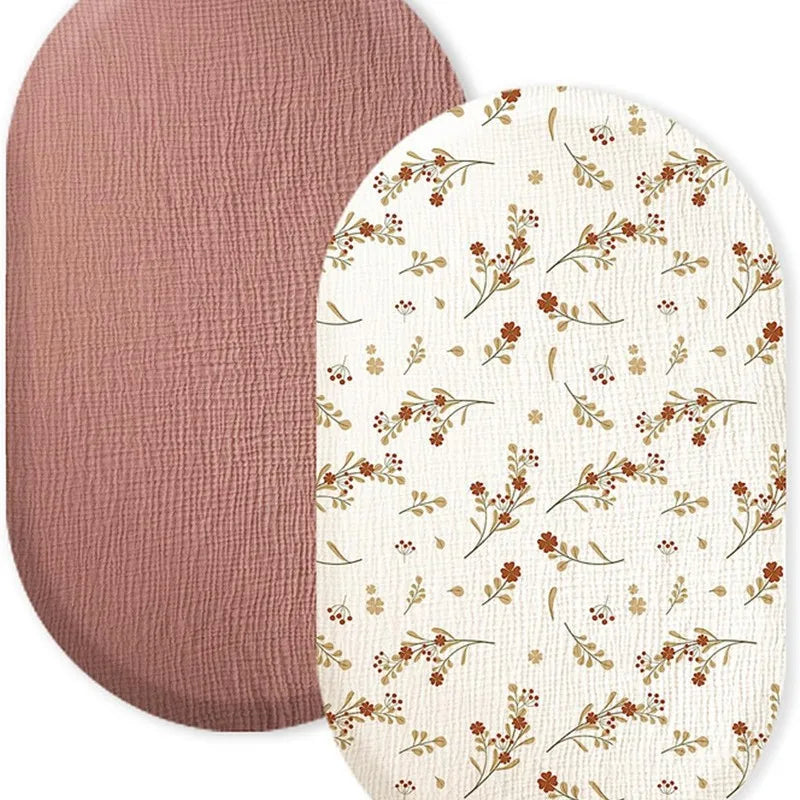 Two Pack Breathable Cotton Baby Crib Fitted Sheets Universal 32x17 Inches Soft and Cozy For Your Newborn