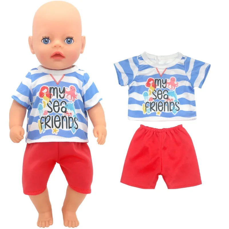 14" Baby Doll Girl Boy Clothes Overall 36cm Doll Outfit Rompers Toys Clothing