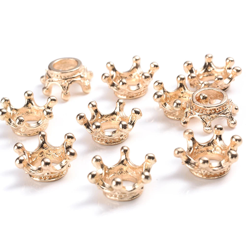 Crown Shape End Bead Caps For Jewelry DIY Bracelets 6x9mm 12mm Gold Silver Plated