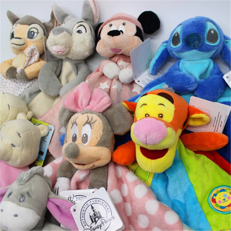 Disney pooh minnie mouse stitch Tigger bambi plush soft baby blanket toys Children Gifts baby soft  blanket toys animal toys