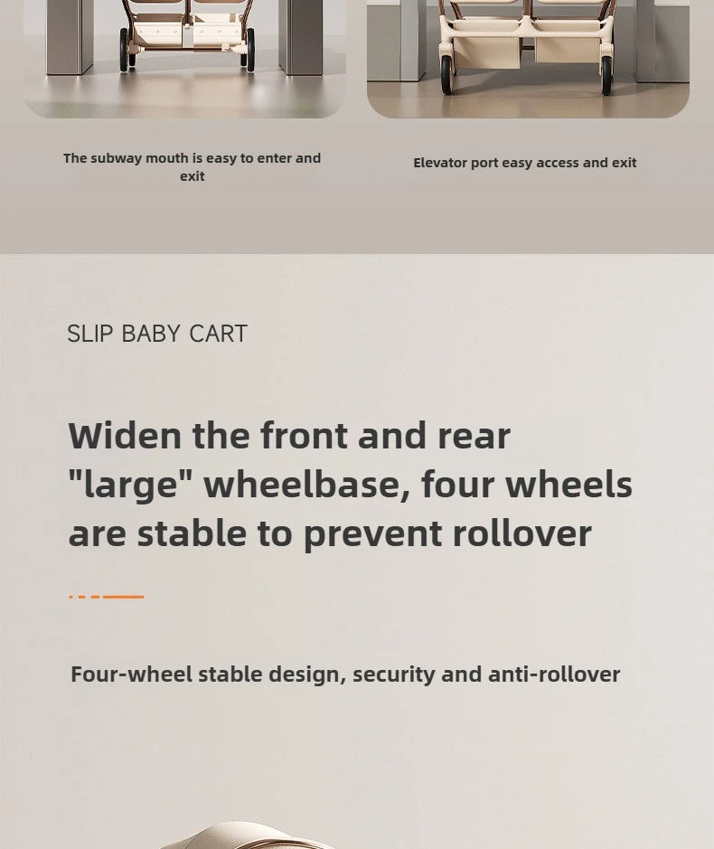 2025 New High-view Twin Baby Stroller Can Sit or Lie Down Baby Stroller Lightweight Foldable Double Baby Stroller