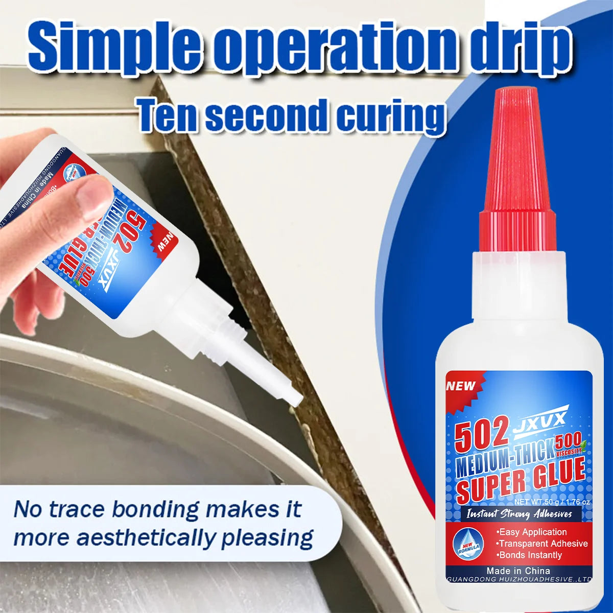 50g Professional 502 Super Glue Extra Strong Fast Instant Adhesive, for magnets