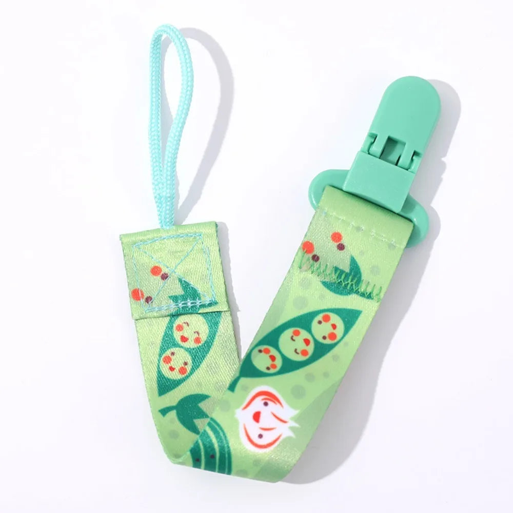 Cute Cartoon Baby Pacifier Clips Ribbon Adjustable Dummy Clip Anti-drop Buckle Strap Fixed Button Pacifier Chain