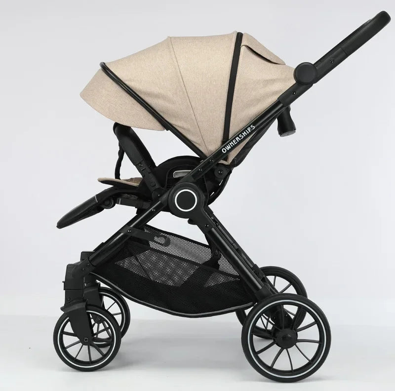 Lightweight Baby Stroller Sit And Lie Down One Click Fold Pushchair With High Seat And Shock Absorbing