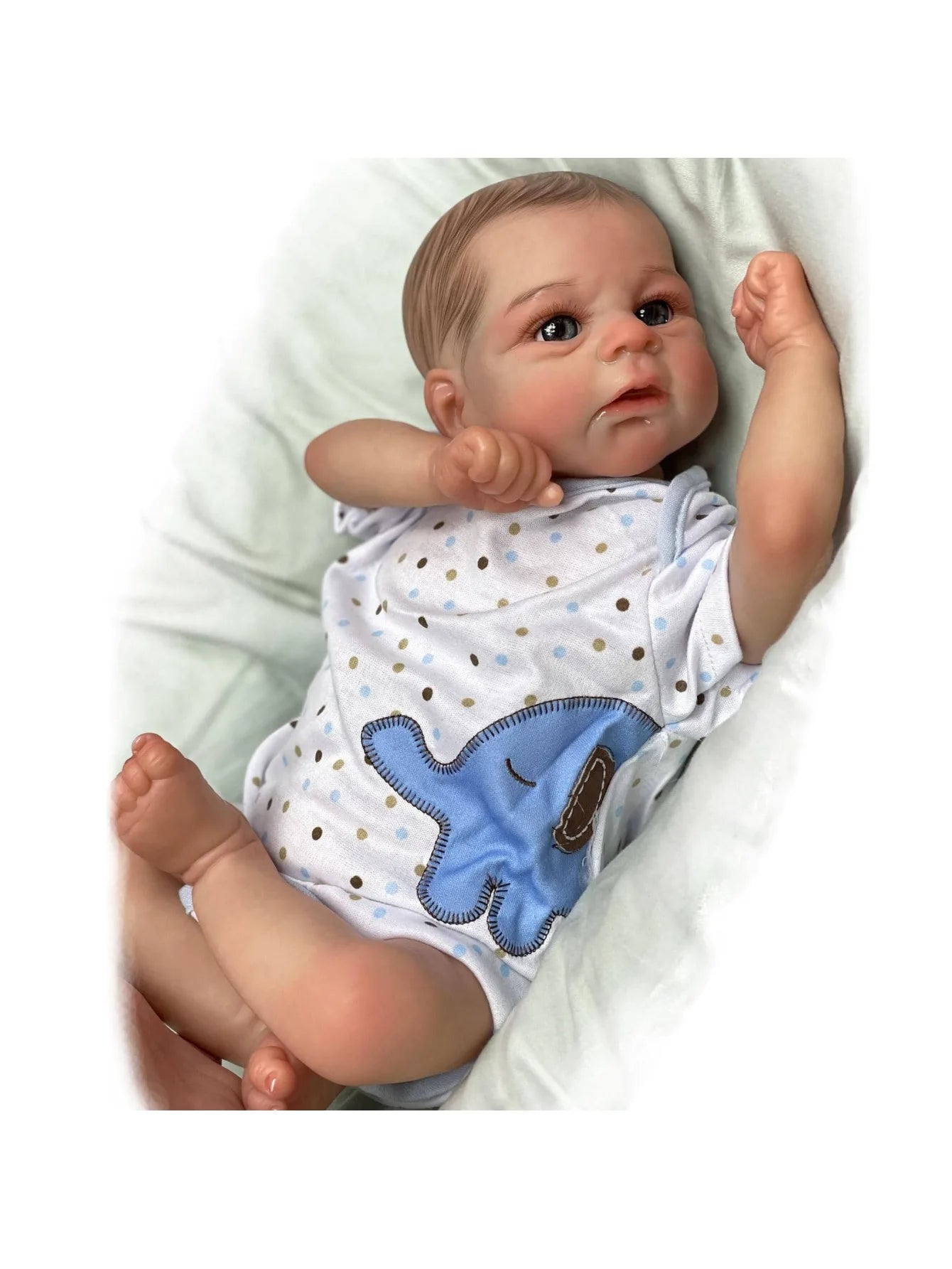Reborn Doll Vinyl Lifelike 18-Inch Handmade Soft Cloth Body