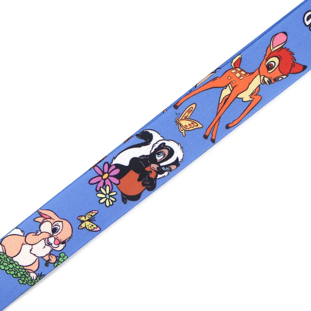 Cartoon Bambi Neck Straps Lanyard Keychain ID Credit Card Cover Pass Mobile Phone Key Ring Badge Holder Jewelry Accessories