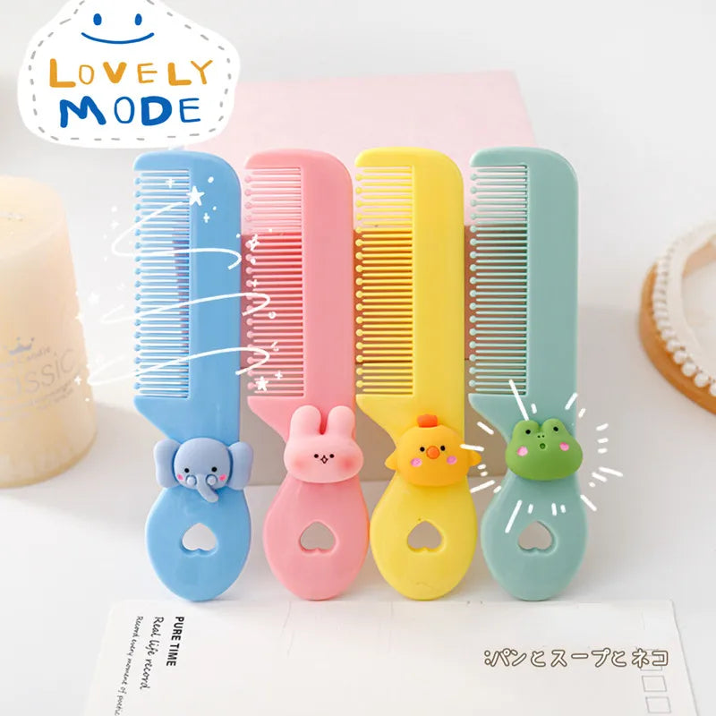 Protable Hair Brushes Cute Mini Comb for Baby Girl Boy Small Koran Cartoon Animal Floral Hair Comb Girl Kid Hair Accessories