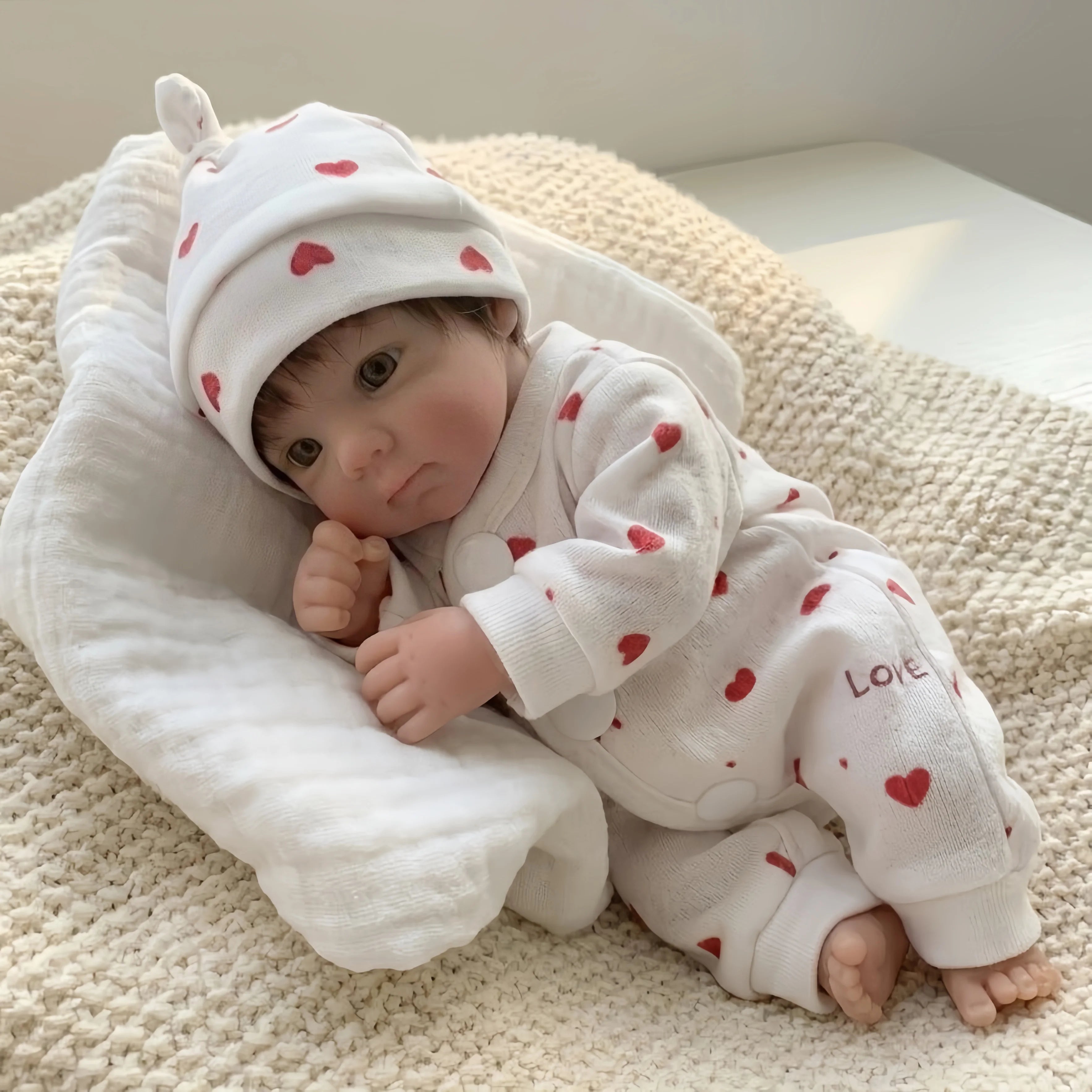 8 Inch/20 cm Washable Reborn Girl Doll, Full Silicone Body with Rooted Hair, Ultra Lifelike Design.